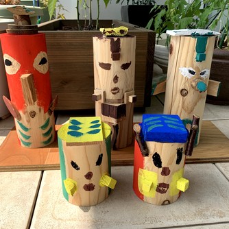 ベランダビオトープを守るトーテムポール