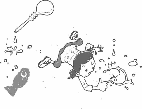 スポイトと指（ゆび）で描（えが）いてみよう、風や水