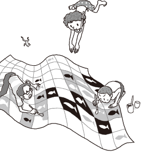 おなじかたちのなかに描(えが)く、おなじ絵