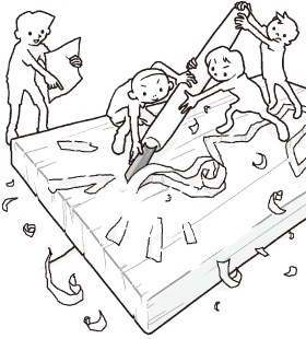 からだ全体で大きな板に挑戦（ちょうせん）しよう、版画の世界