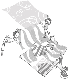 木版画（もくはんが）、いくつかつくって かさなる世界、あっ！