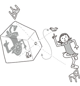 あっ、小さな箱のなかは さかさま世界