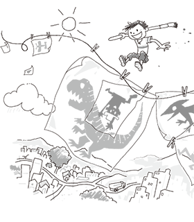 絵を重(かさ)ねてみたら どんな世界? ふたつの世界がひとつになるんだ