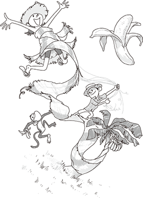 バナナからも繊維(せんい)ができるんだ、 さあ、何してあそぼう