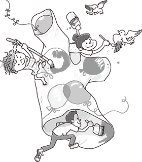 白いTシャツをキャンバスにして