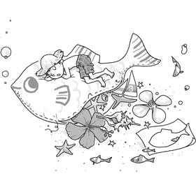 絵の中に ものを入れる。わたや紙が入ったら どんなかたち？